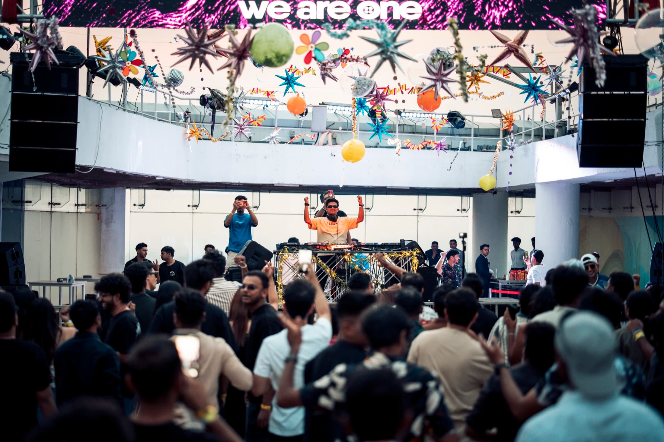 The crowd facing the stage at We Are One